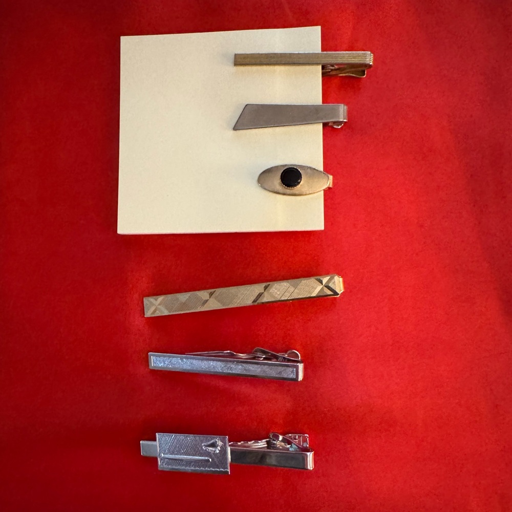 Vintage Silver and Gold Tie Clip Set